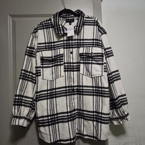 Laundry By Shelli Segal Black and White Plaid Jacket